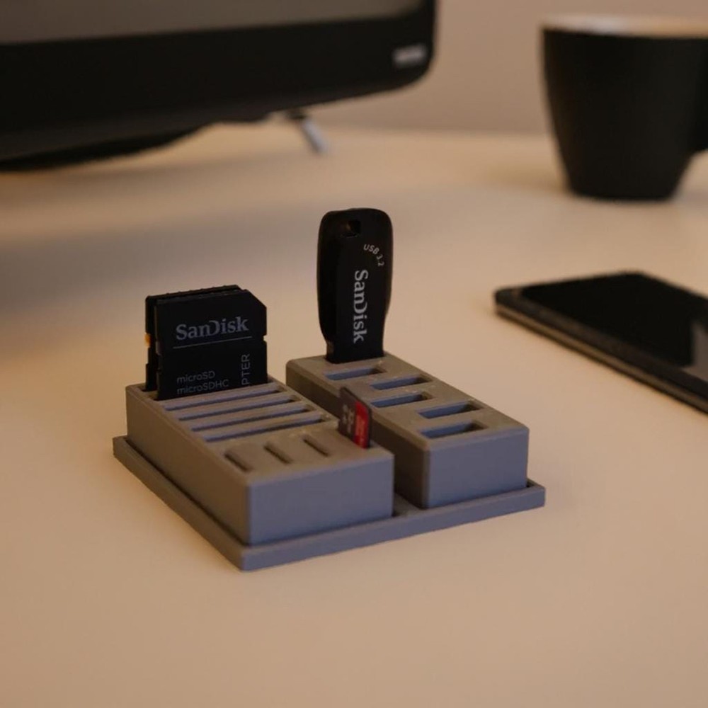Modular SD & USB Organizer | Customizable Card Storage | Flash Drive Holder |