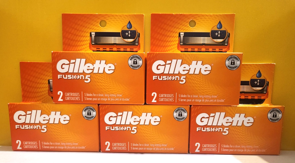 5x Gillette Fusion5 Razor Blade Refills for Men, 2 Cartridges