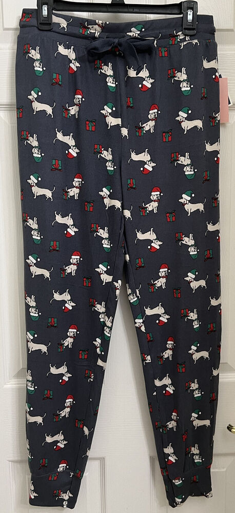 Women’s Jaclyn Intimates Christmas Dachshund Pajama Pants, Size L. NWT.