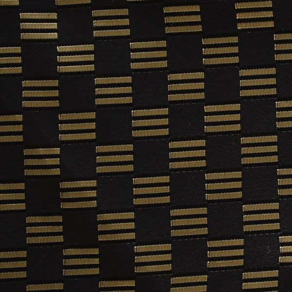 Larson Boat Fabric | Checkered Woven Black / Gold 54 Inch (YD)