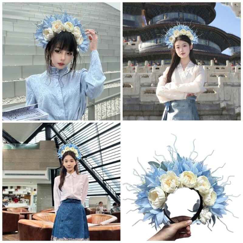 Fashion Flower Headband Hairband Wedding Festival Parties Silk Head Hoop