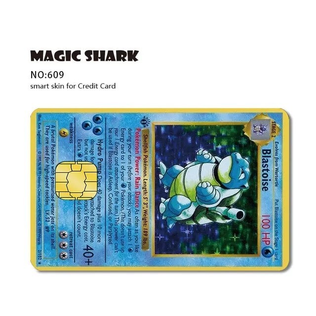 Credit Card SMART Sticker Blastoise Base Set Pokémon Card Decal-image