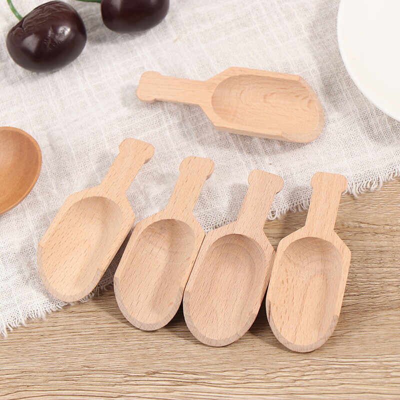 5Pcs 8cm Wooden Scoops Bath Salt Spoon Candy Flour Spoon Scoops Kitchen Utenh^a