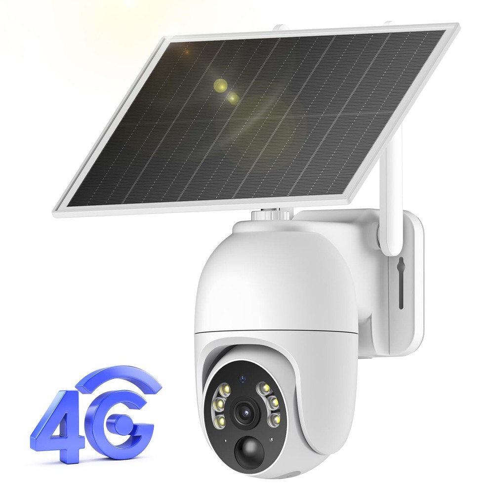 4G LTE Cellular Security Camera, No WiFi Needed Security Solar Cameras Wirele...
