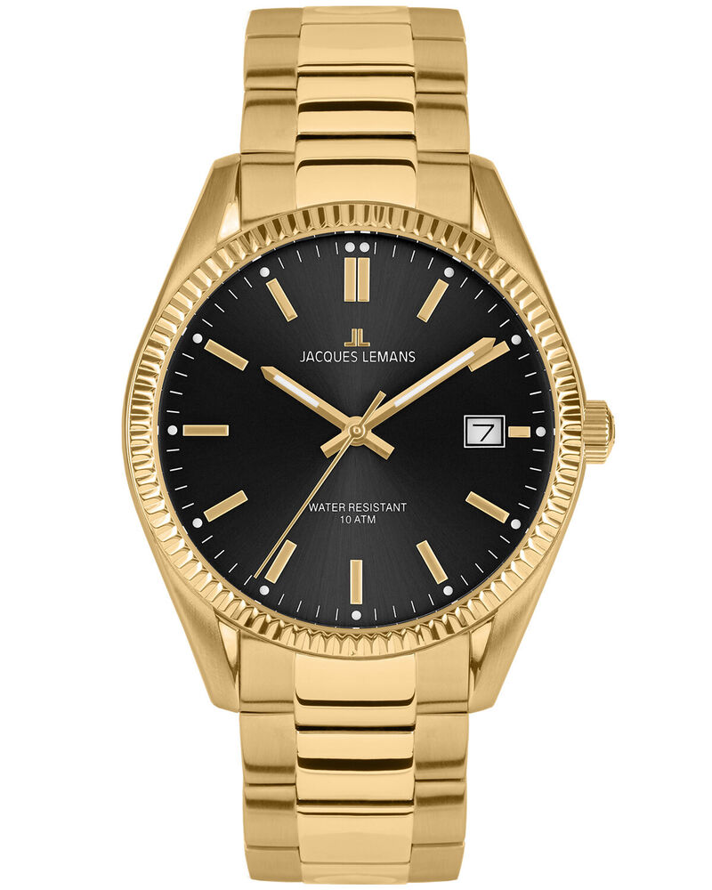 Jacques Lemans Men's Watch Derby Gold/Black 50-3M