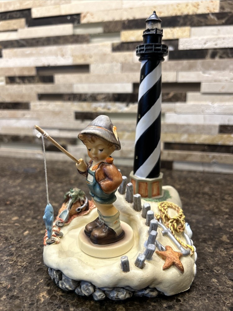 Hummel Little Fisherman 803 with Cape Hatteras Lighthouse Figurine