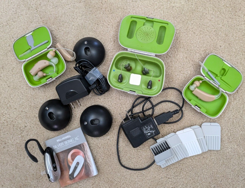 Big lot of used parts for Hearing Aids and accessories