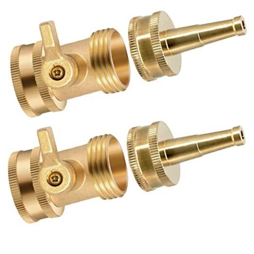 High Pressure Hose Nozzle, Solid Brass Water Hose Jet Nozzle Sprayer 2 Set