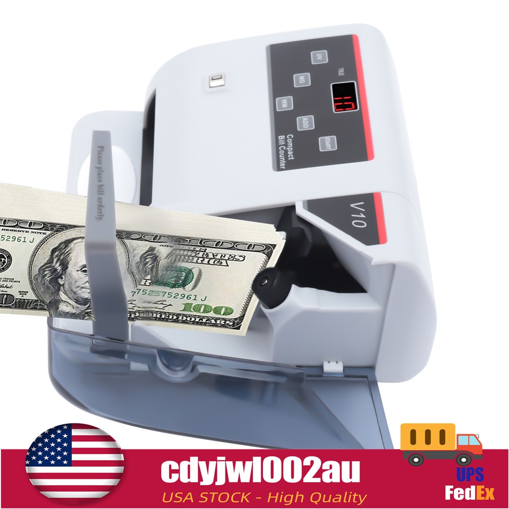 Money Counter Bill Counting Machine Counterfeit Detector UV & MG & WM Cash Bank