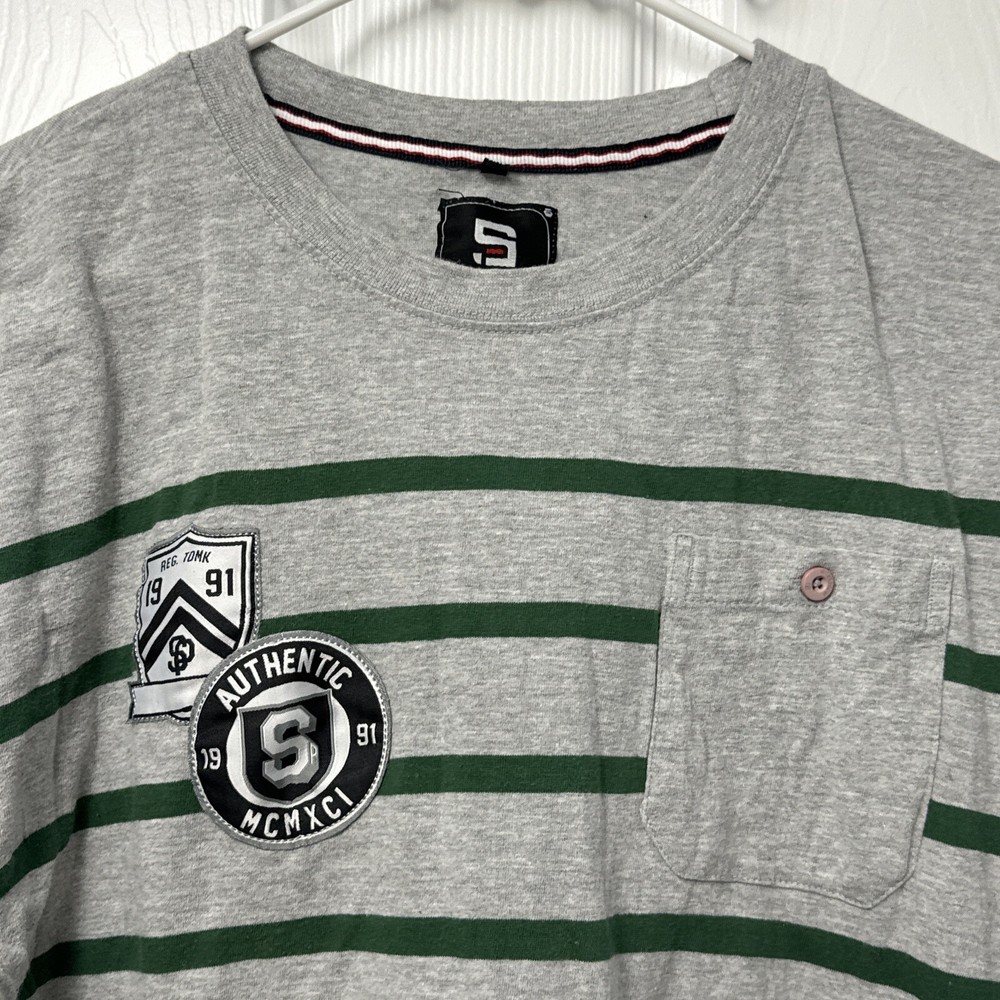 Southpole Mens 2X-Large T-Shirt Gray Casual XXL 2XL Short Sleeve Pocket Tee Grey