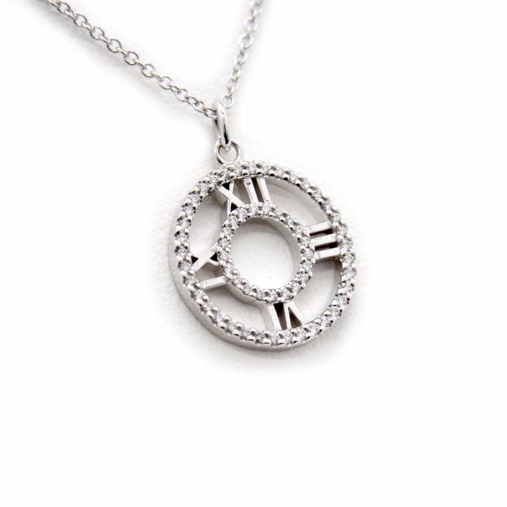 Tiffany K18WG Atlas Diamond Pendant Necklace Unworn 18K White Gold  