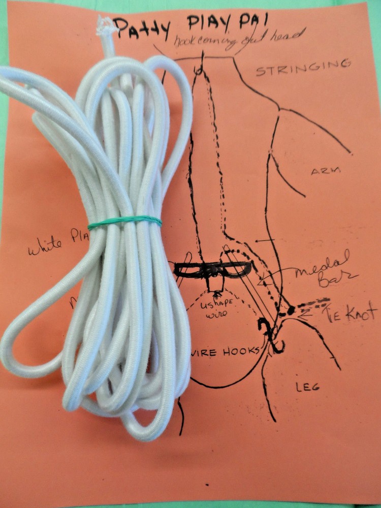 Restring Patti Playpal Dolls with 5 Yards Elastic Cording and Repair Diagram-image