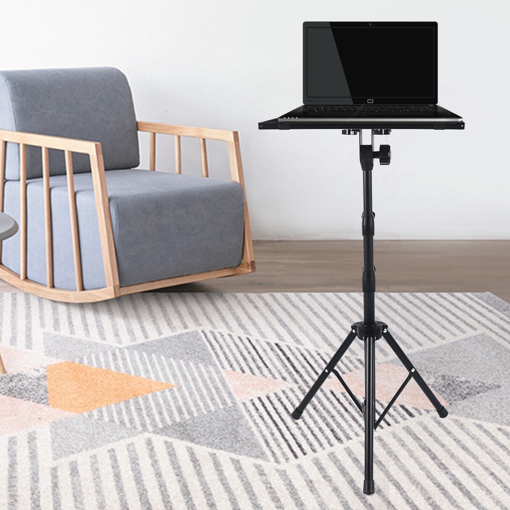 Mobile Projector Floor Tripod Stand Laptop Holder with Tray Adjustable Height