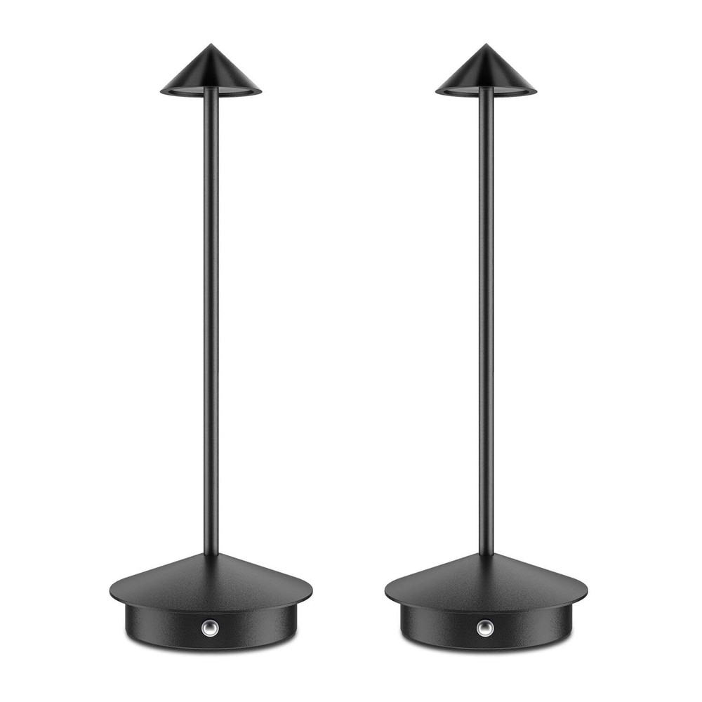 2 Pack Rechargeable Cordless Table Lamp Small Portable (6000mAh) Outdoor and ...