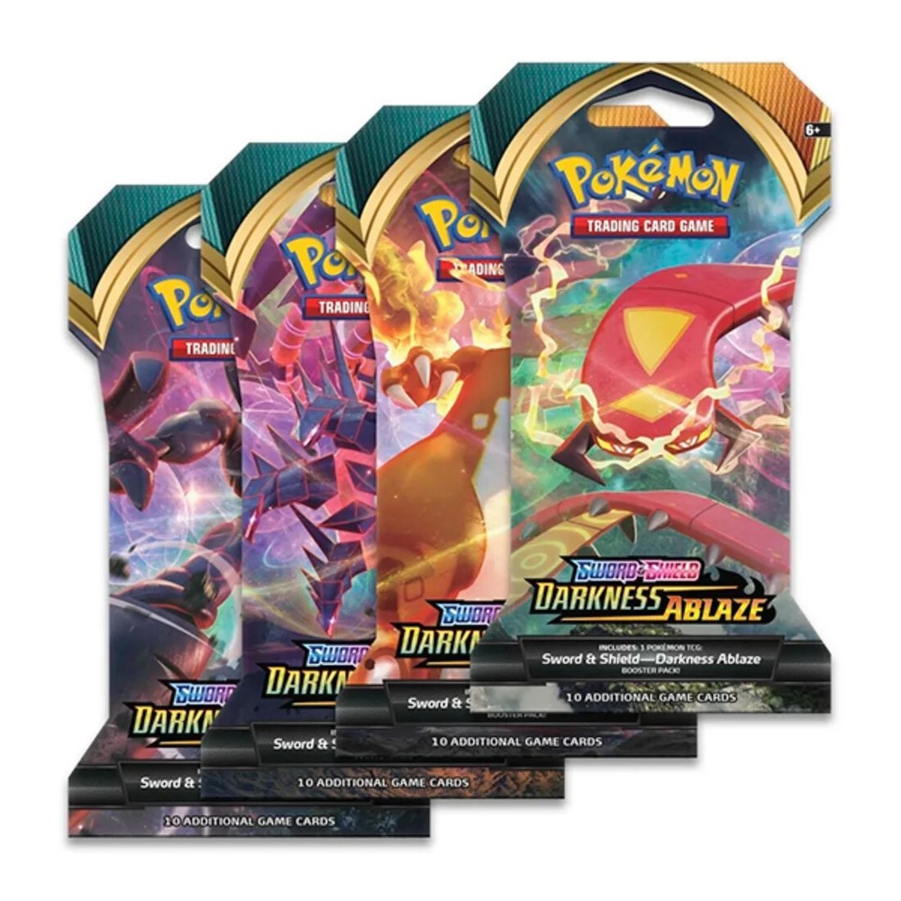 Pokemon Darkness Ablaze Sleeved Booster Pack Single,4 Pack, and 36 Pack Bundle