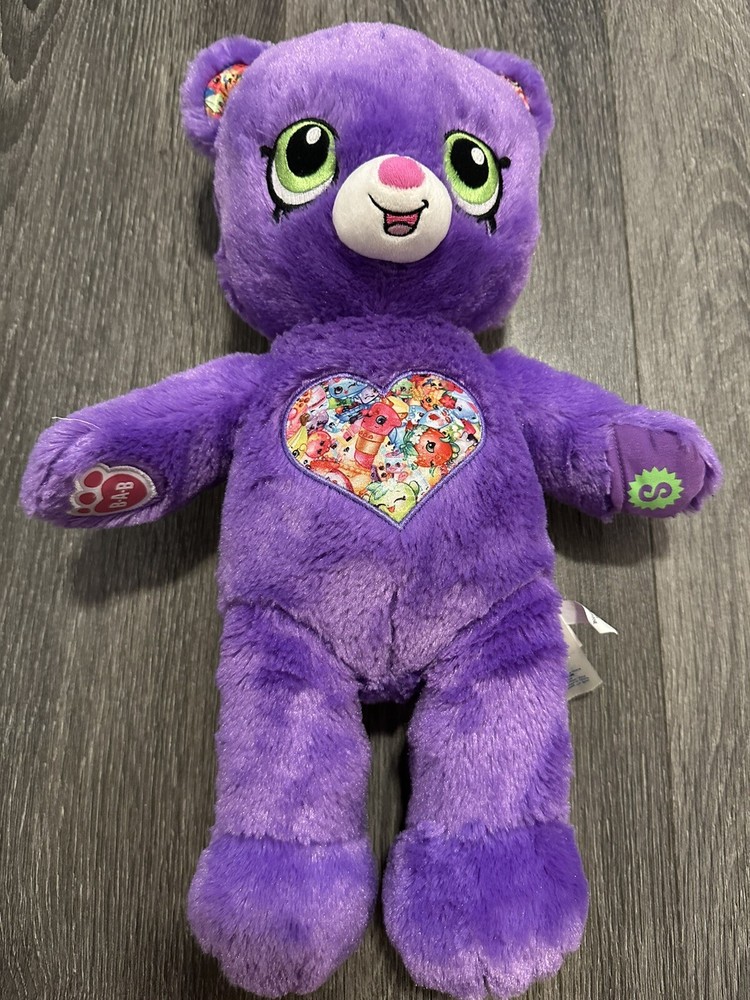 Build A Bear Shopkins Full Size 17” Purple Heart Plush Bear Limited Edition