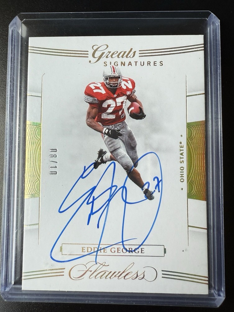2020 Flawless Collegiate Eddie George Auto /10 Ohio State Buckeyes Titans