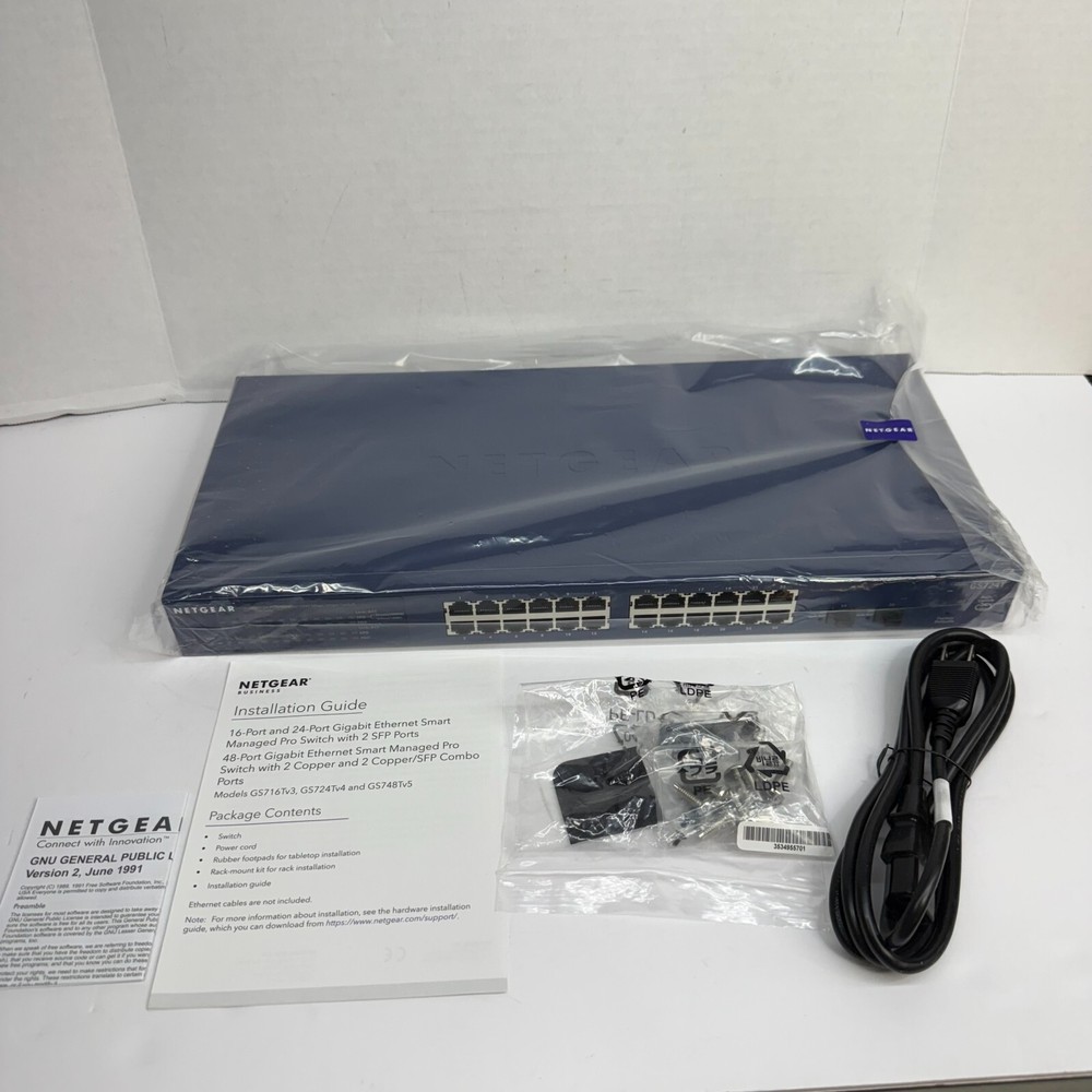 Netgear GS724T v4 24-Port Gigabit Smart Managed Switch Open Box