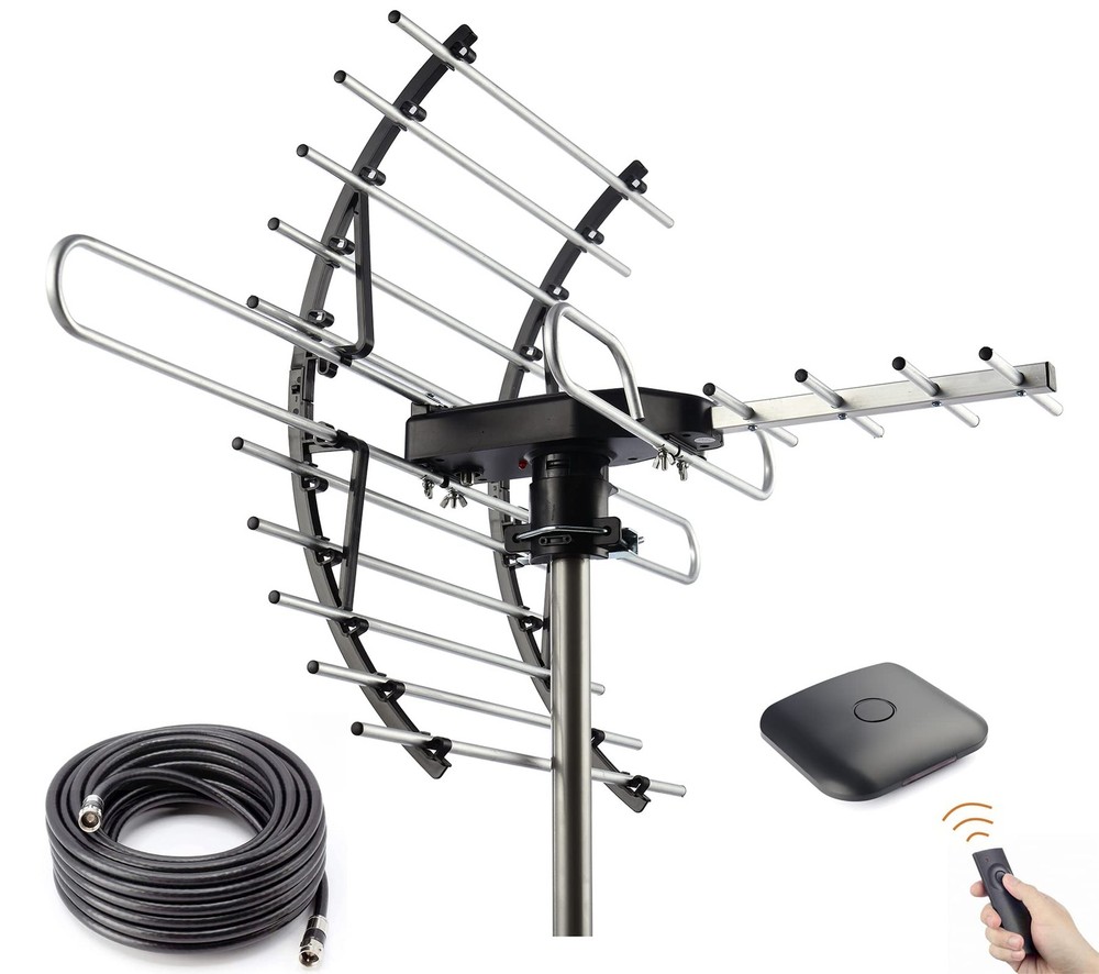 Outdoor Digital HD TV Antenna with 360-Degree Rotation for Strong Signal Reception