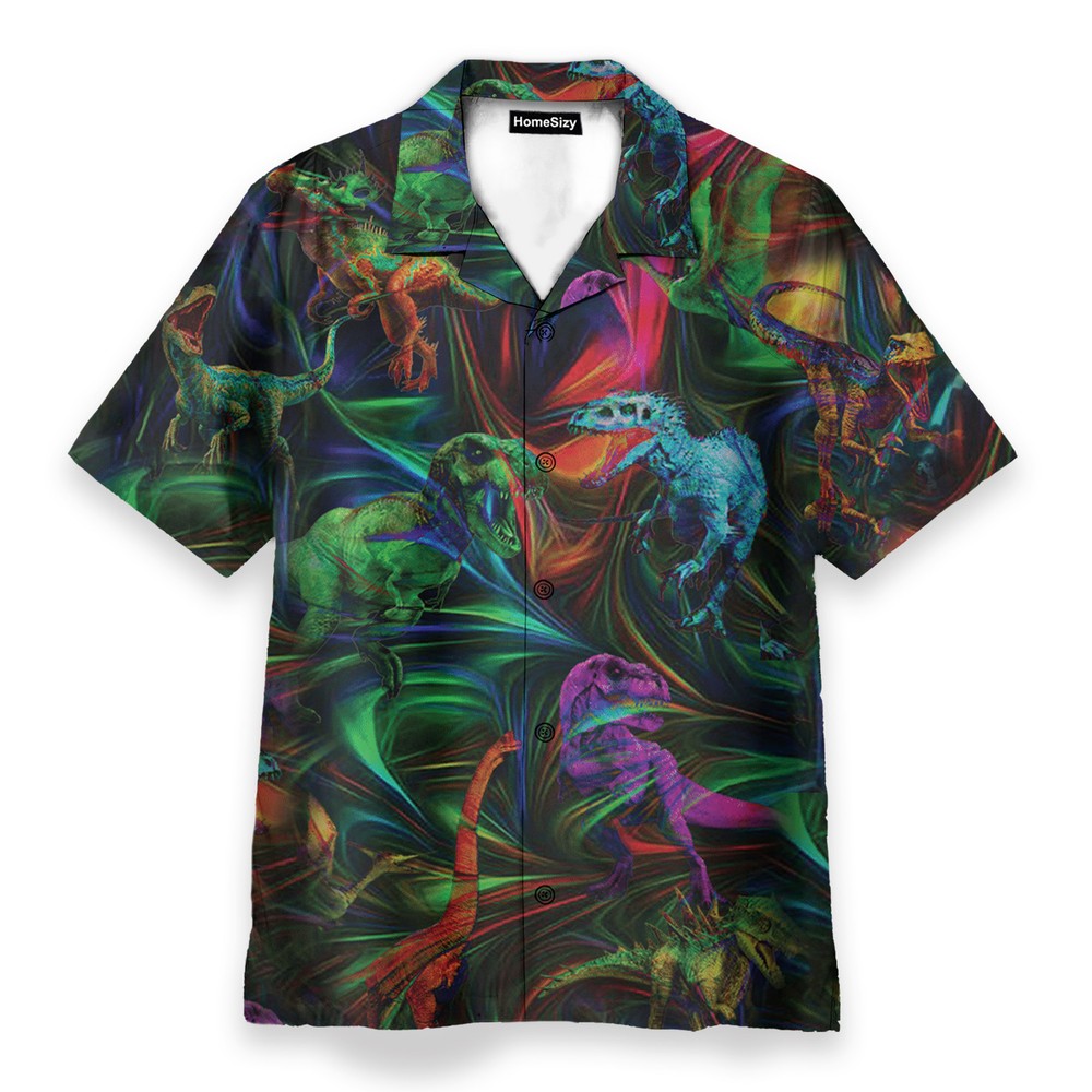 Dinosaur Fantasy Mens Buttons Up Shirts   Hawaiian Shirt