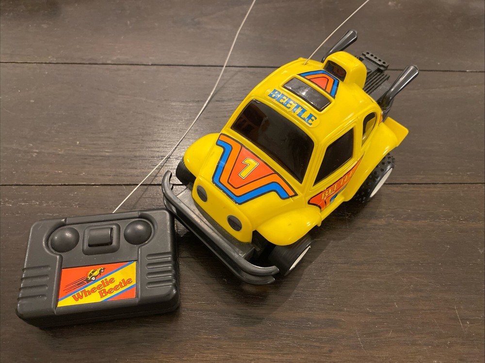 Vintage 1993 Radio Shack Yellow Baja Volkswagen Wheelie Bug Remote Control Car