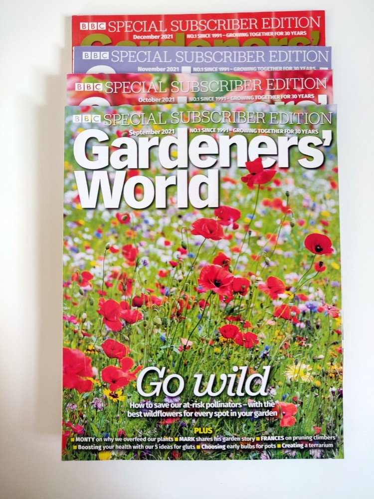 4 x Gardeners' World Magazines 2021 Winter Bundle - September to December 2021