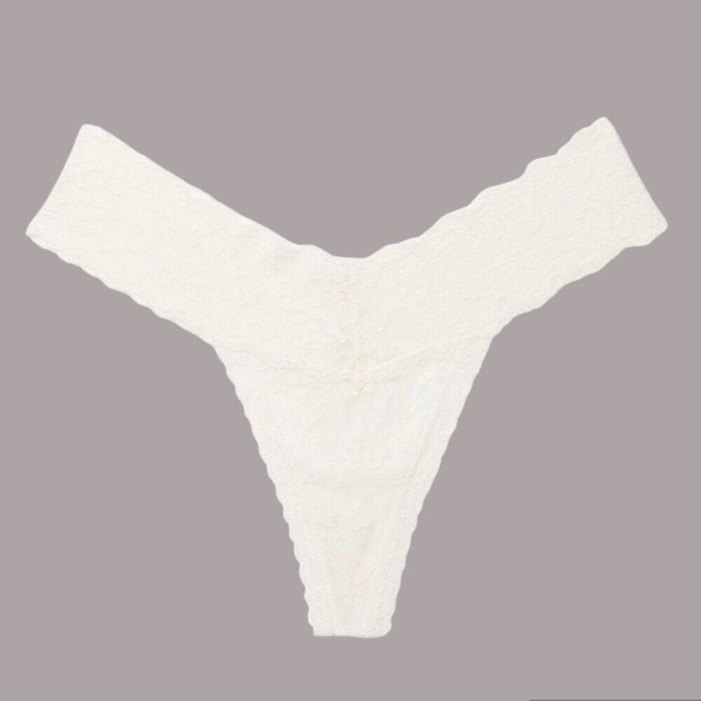 Women’s VICTORIA’S  SECRET Posey Lace Thong Panty Size M White New