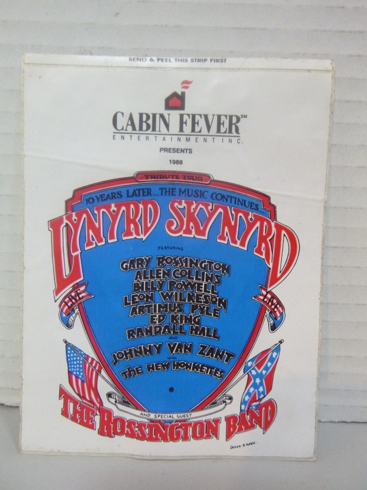 1988 Lynyrd Skynyrd Concert Tour Sticker - Unused