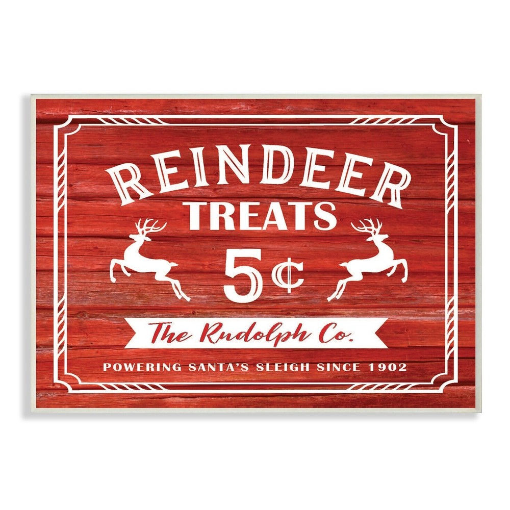 Stupell Reindeer Treats Vintage Sign Wall Plaque Art  Oversized