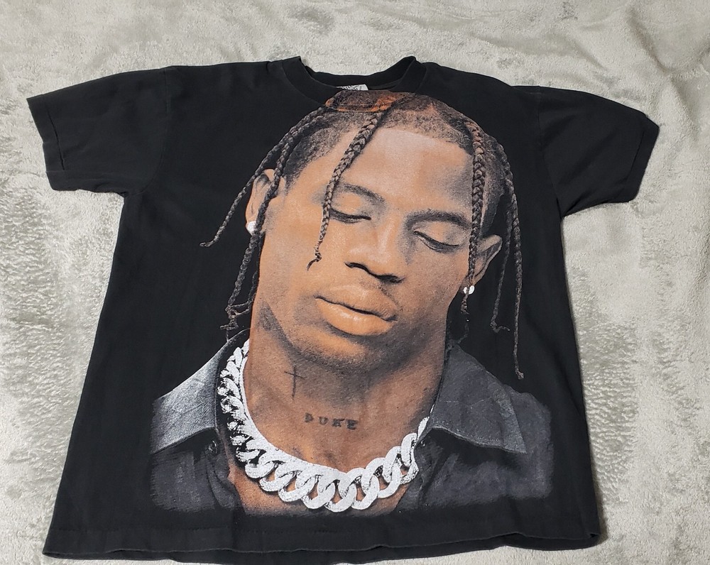 Travis Scott Shirt Front Back Hit Rap Tee Modern Print Large