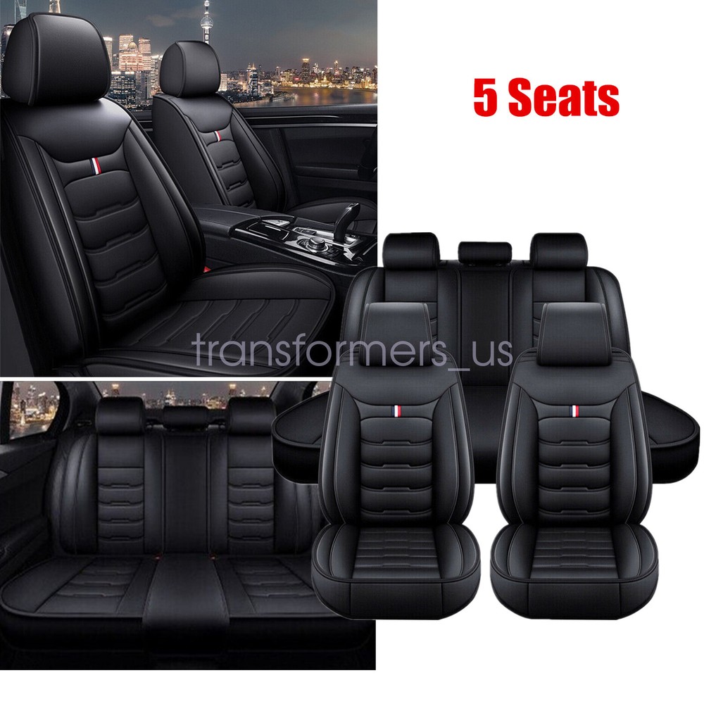 Front & Rear Leather Seat Covers Full Set 5-Sits Cushion Protector For  Acura