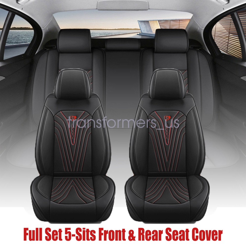 Car 5 Seat Covers Full-Surround Set Fit For Mercedes-Benz Waterproof PU Leather