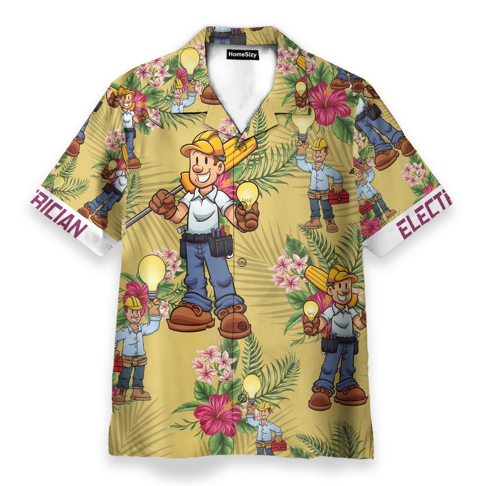 Electrician Mens Buttons Up Shirts   Hawaiian Shirt