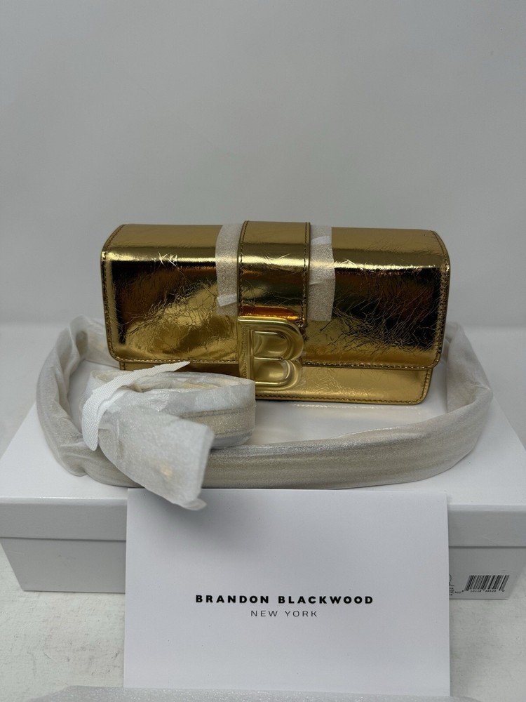 Brandon Blackwood Medium Nia Bag Purse Metallic Gold