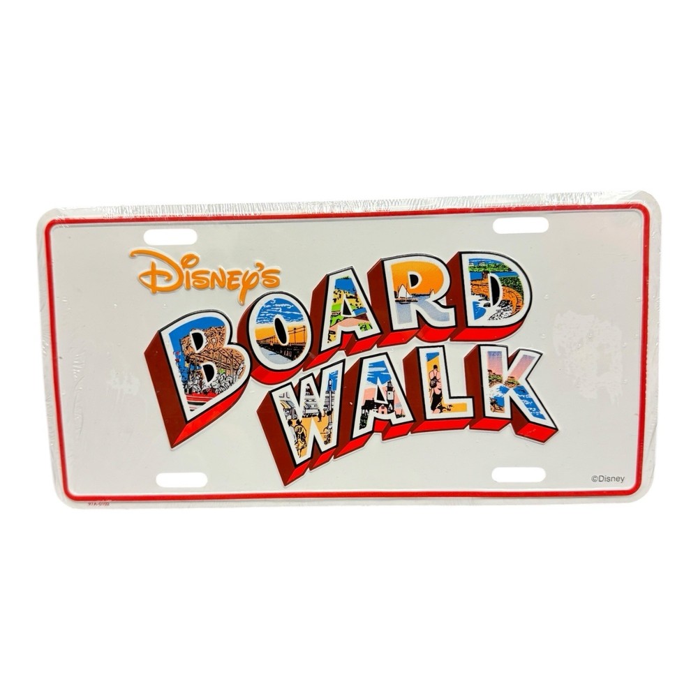Disney World Board Walk License Plate New Sealed Collectible