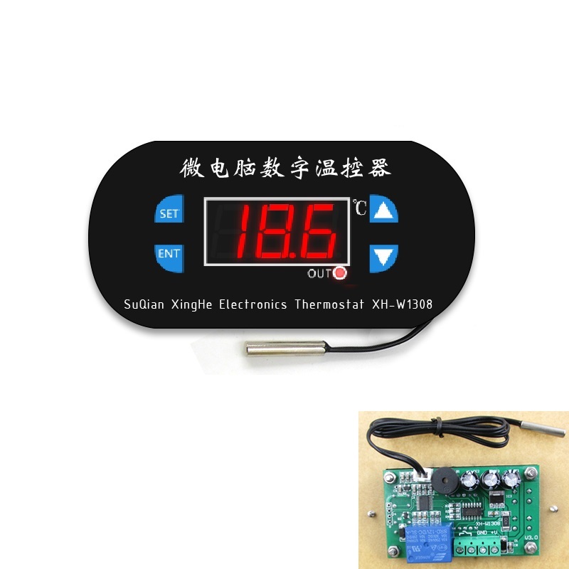 12V Digital LED Thermostat for Heating Cooling with Sensor K9-image