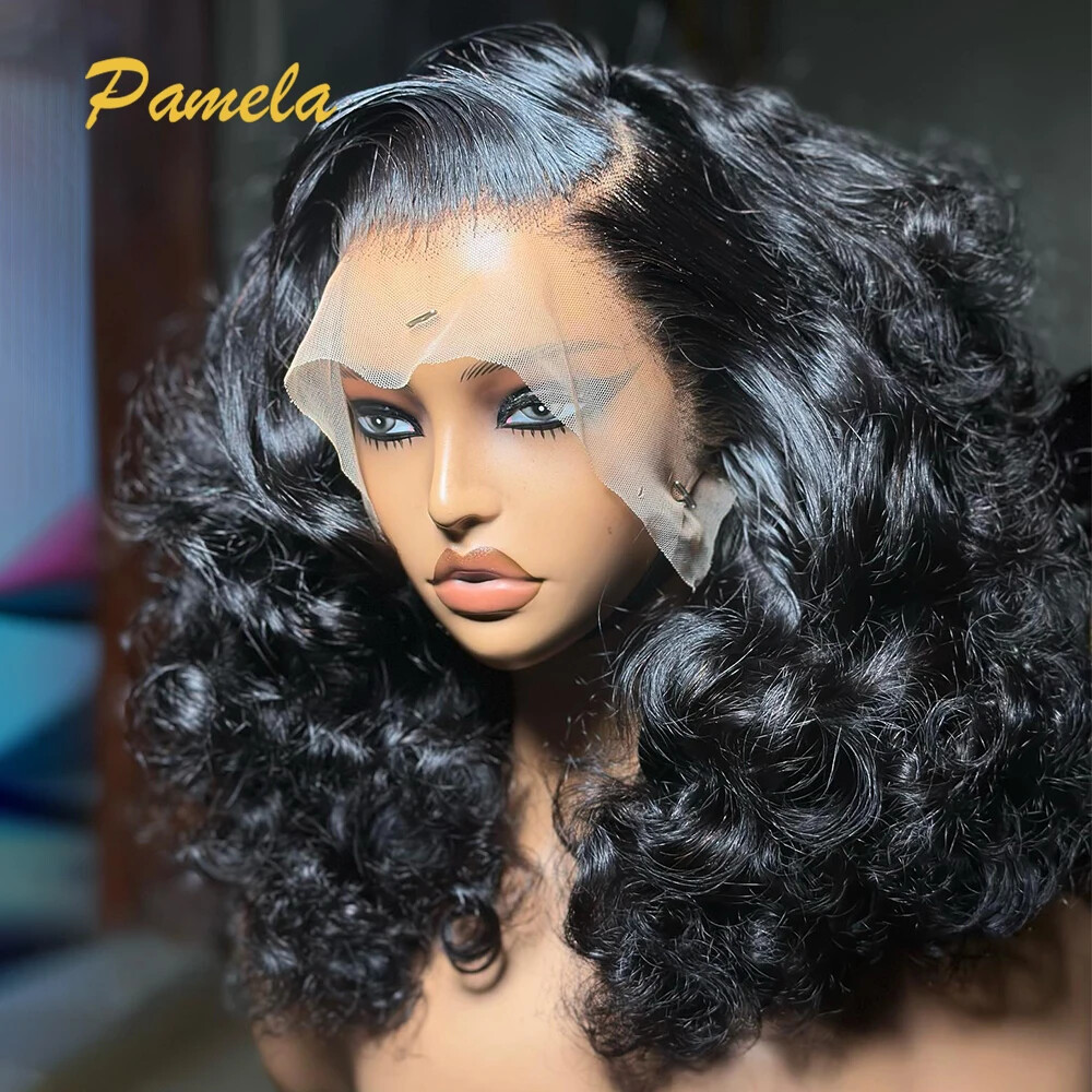 Loose Deep Wave Remy Human Hair Wig Glueless Transparent Lace Frontal