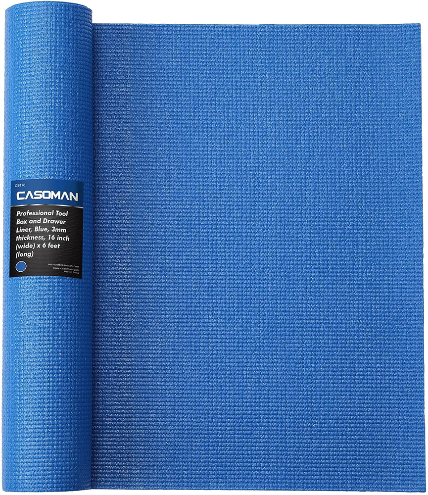 Professional Tool Box and Drawer Liner, Blue, Easy Cut Non-Slip Foam Rubber Tool