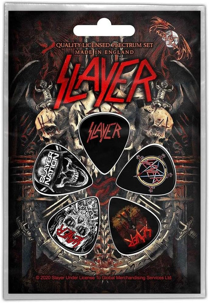 Slayer Guitar Picks Demonic Logo Official Set of 5 Music Accessories