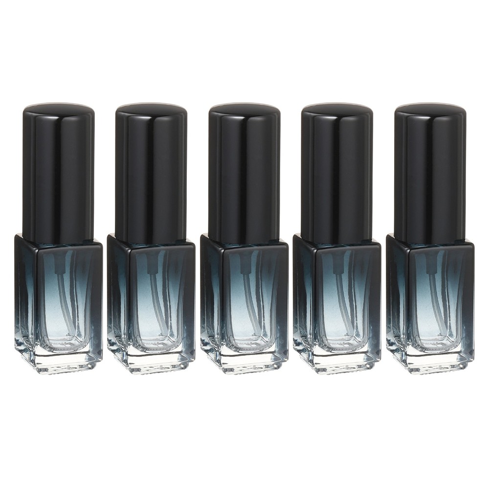 5-Piece 3ml Fine Mist Spray Bottles - Square Gradient Blue/Black