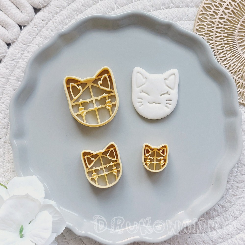 Cat Face Animal Forest Pet Family Polymer Clay Cutter For Earring Jewelry