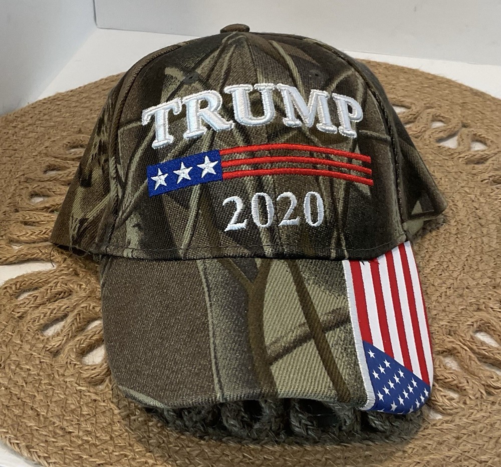 TRUMP Camouflage  American Flag Presidential Campaign Truckers Hat