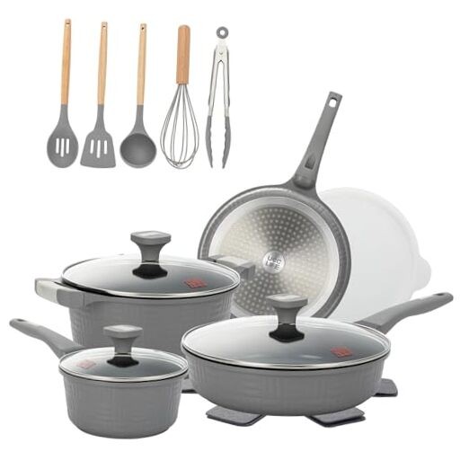 15-piece nonstick cookware set with lids by UCCLIFE