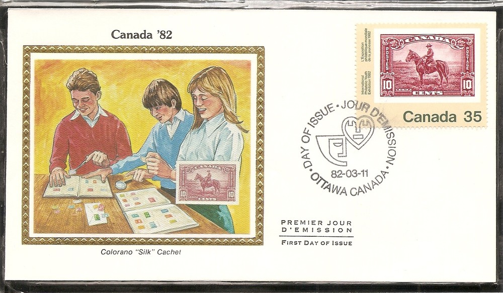 Canada SC# 911 CANADA '82 Intl. Philatelic Exhibition.Colorano Silk  Cachet.