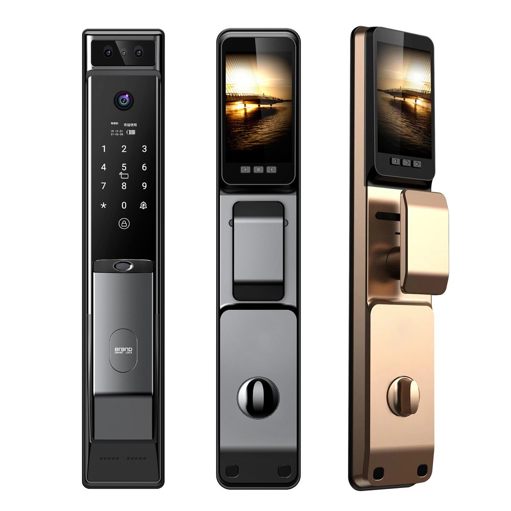 3D Face Recognition Cat Eye Smart Door Lock with Biometric Security-image