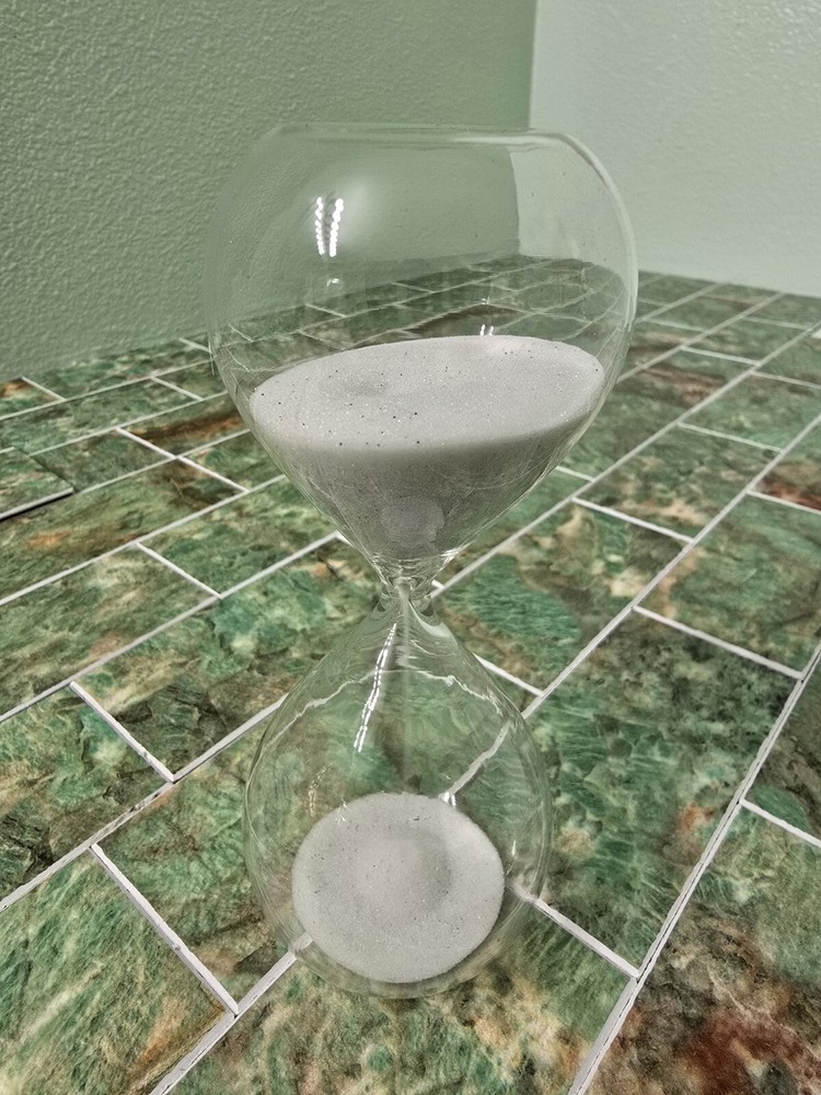 Hourglass White Sand Clock Timer 30 Minute Clear Glass 5