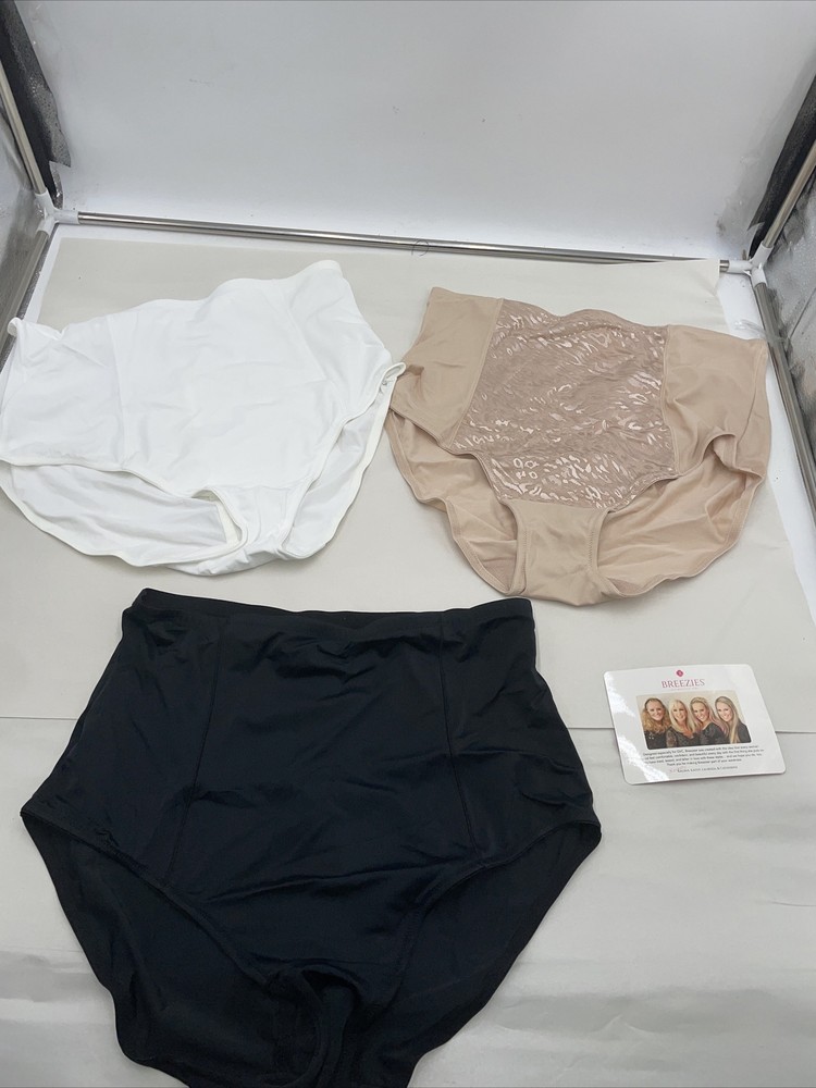 Breezies Women's Brief Panty Set of 3 Spice 1X Plus Size