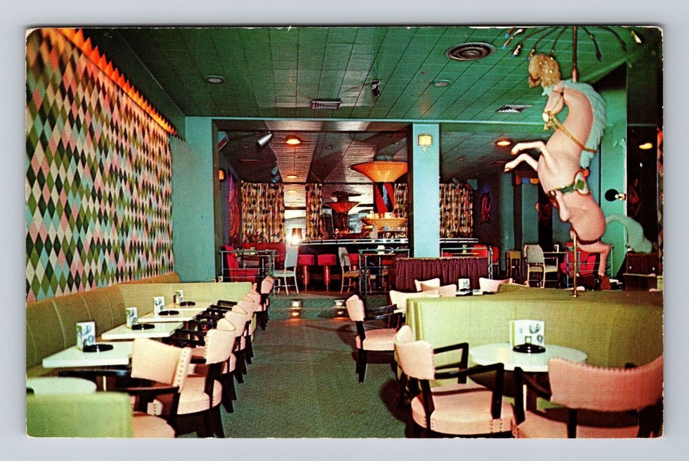 New Orleans LA-Louisiana, The Carousel, New Montelcone Hotel, Vintage Postcard