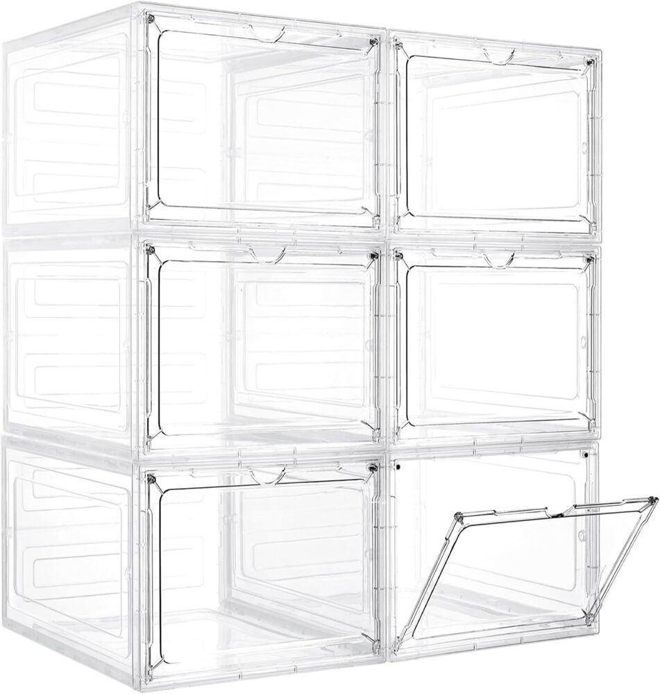 6 Sets 115 Qt Hard Plastic Storage Containers with ... Storage Bins with Lids