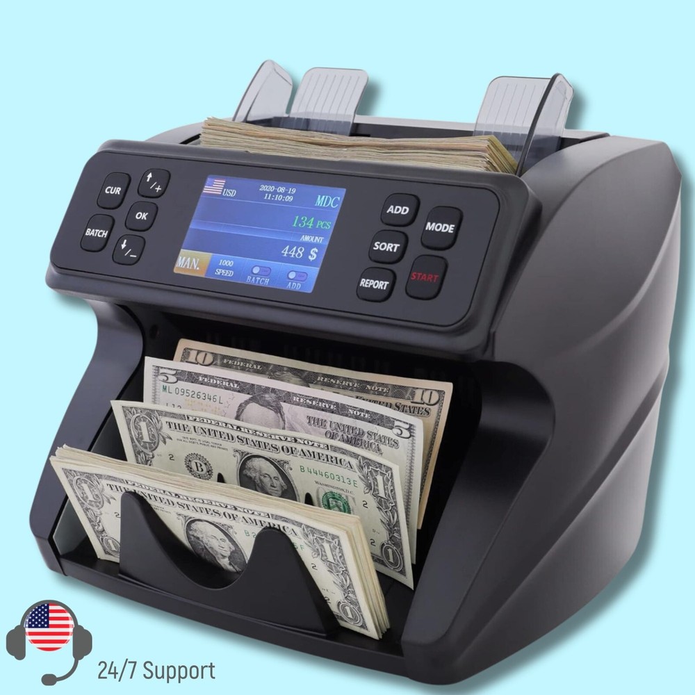 DETECK DT600 Mixed Denomination Money Counter Bill Counter Large 3.5 Display USA